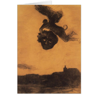 Odilon Redon-の悪魔は空気の頭部を取ります