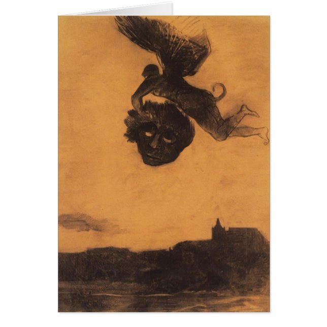 Odilon Redon-の悪魔は空気の頭部を取ります (正面)