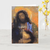 Odilon Redon-の神聖なハート カード (黄色い花)