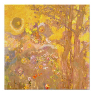 Odilon Redon – 黄色い背景の木 ポスター