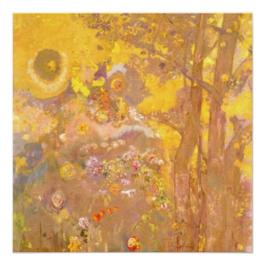 Odilon Redon – 黄色い背景の木 ポスター (正面)