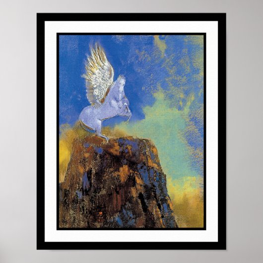 Odilon Redon Pegasus - Greek Mythology Symbolism ポスター (正面)
