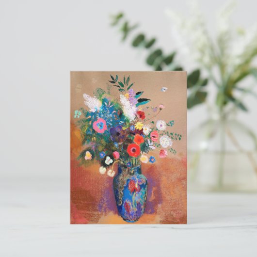 Odilon Redon's painting, Bouquet of Flowers, ポストカード (スタンド正面)