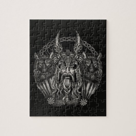 Odinおよび彼のオオカミGeriおよびFreki ジグソーパズル (縦)