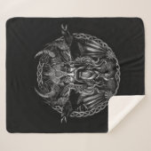 Odinおよび彼のHuginnおよびMuninnをあさり歩きます シェルパブランケット (正面(横))