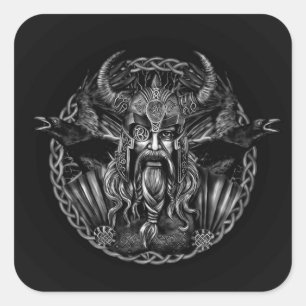 Odinおよび彼のHuginnおよびMuninnをあさり歩きます スクエアシール