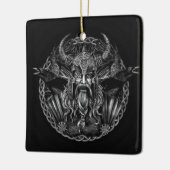 Odinおよび彼のHuginnおよびMuninnをあさり歩きます セラミックオーナメント (左)