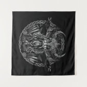 Odinおよび彼のHuginnおよびMuninnをあさり歩きます タペストリー (正面(横))