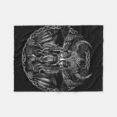 Odinおよび彼のHuginnおよびMuninnをあさり歩きます フリースブランケット (正面(横))