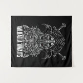 Odinのワタリガラスのバイキングの神話ヴァルハラは待ちます タペストリー (正面(横))