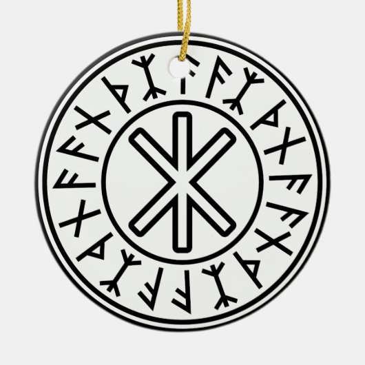 Odinの保護No.2 (黒) セラミックオーナメント (正面)