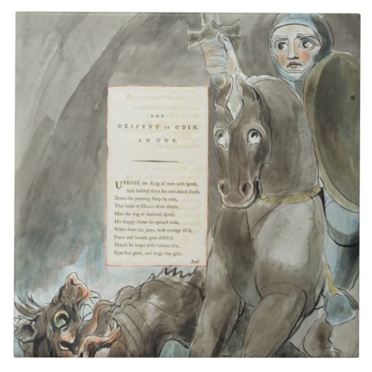 Odinの降下、「Thの詩からのオード、 タイル (正面)
