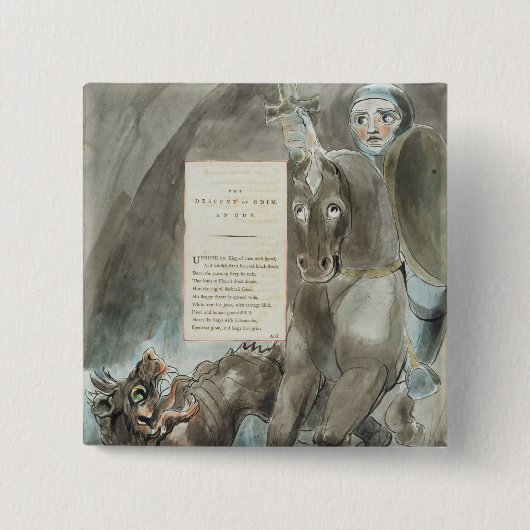 Odinの降下、「Thの詩からのオード、 缶バッジ (正面)