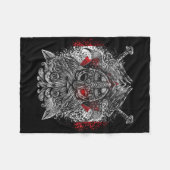 Odinは剣のバイキングの神話のカナダの旗をあさり歩きます フリースブランケット (正面(横))