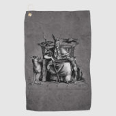 Odinは彼の石造りの王位のバイキングの神話であさり歩きます ゴルフタオル (正面)