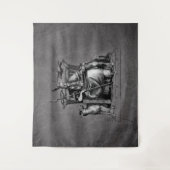 Odinは彼の石造りの王位のバイキングの神話であさり歩きます タペストリー (正面)