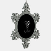Odin-はグラフィックOdinの角の記号です スノーフレークピューターオーナメント (左)