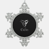 Odin-はグラフィックOdinの角の記号です スノーフレークピューターオーナメント (正面)