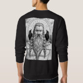 Odin Allfather Norse Mythology Sketch Art Hoodie スウェットシャツ (裏面)