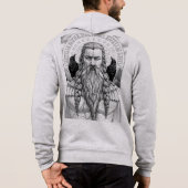 Odin Allfather Norse Mythology Sketch Art Hoodie パーカ (裏面)