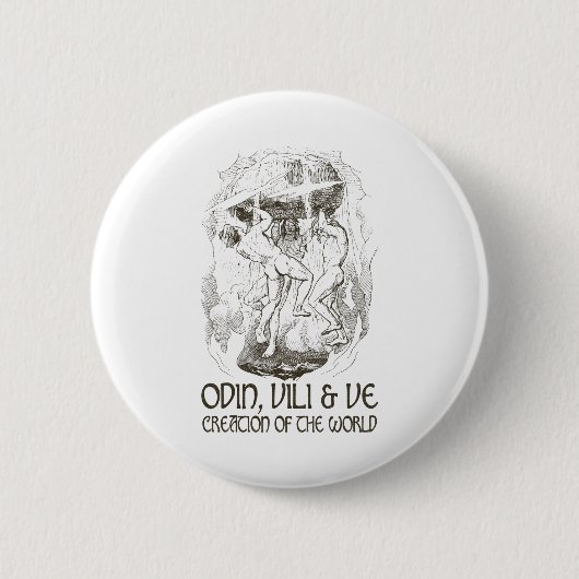 Odin、ViliおよびVe 缶バッジ (正面)
