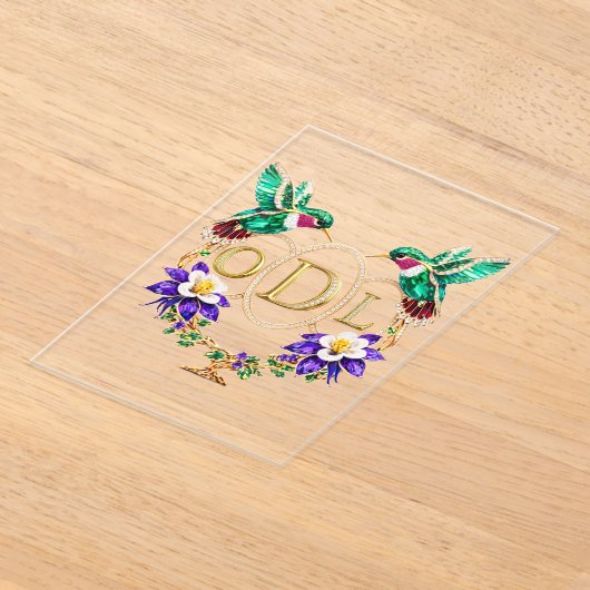 ODL Hummingbird Any Letters Custom Wedding アクリル招待状 (レイダウン)