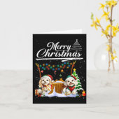 Odle Christmas Tree Lights Decorations Dog Lover X カード (黄色い花)