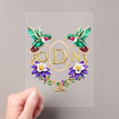 ODN Hummingbird Any Letters Custom Wedding アクリル招待状 (インサイチュ (ポータブル))