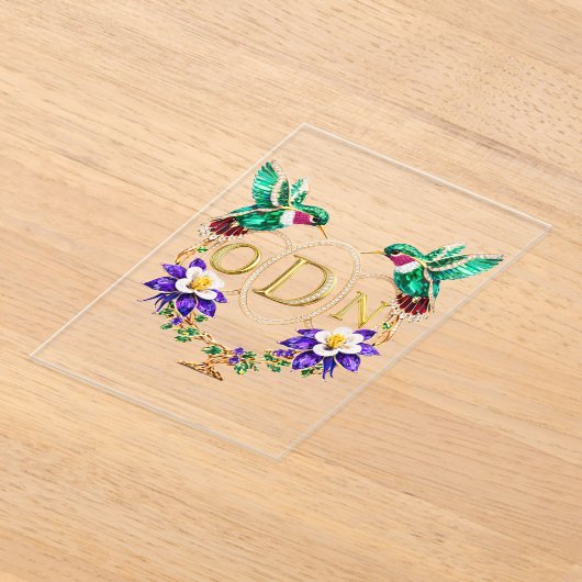 ODN Hummingbird Any Letters Custom Wedding アクリル招待状 (レイダウン)