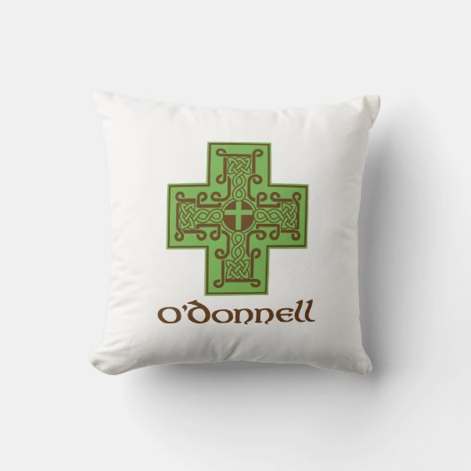 O'Donnellのロゴの緑およびブラウン クッション (正面)