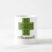 O'Donnellのロゴの緑およびブラウン コーヒーマグカップ (中央)