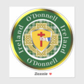 O'Donnell Irish Shield/Celtic Cross Personalized シール (シート)