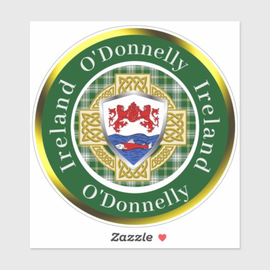 O'Donnelly Irish Shield/Celtic Cross Personalized シール (シート)