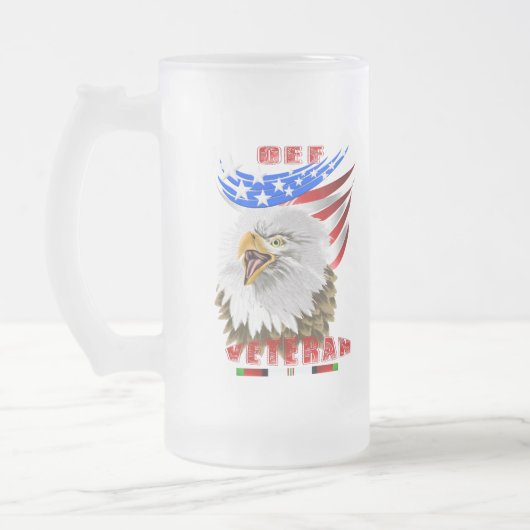 OEFアフガニスタンの退役軍人のマグ フロストグラスビールジョッキ (左)