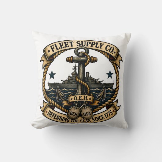 OEH - Fleet Supply 海軍の伝統あるスロー枕 クッション (正面)