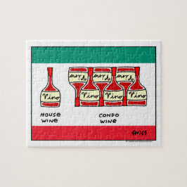 OenophilesワインボトルのためのおもしろいVino漫画 ジグソーパズル