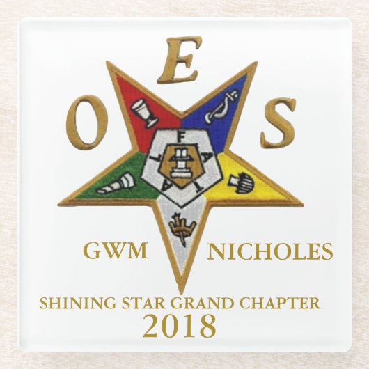 OESのカスタム ガラスコースター (正面)