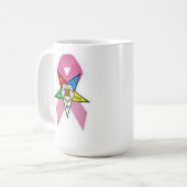 OESの乳癌の認識度 コーヒーマグカップ (正面左)