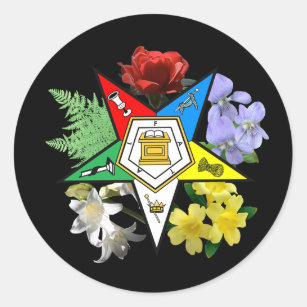OESの花の紋章のステッカー ラウンドシール