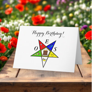 OESイースタンスターシスターメーソンリーオーダー誕生日 サンキューカード