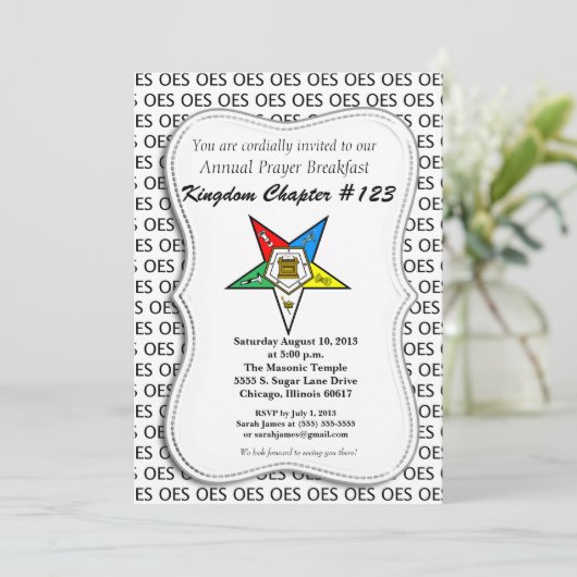 OESオーダーオブザイースタンスター招待状 招待状 (スタンド正面)