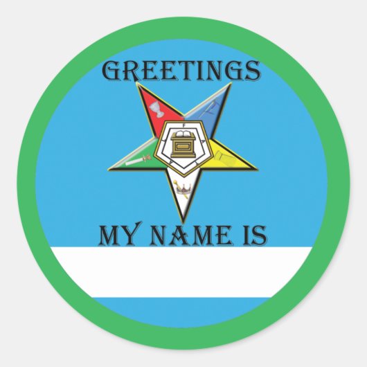 OES名タグ ラウンドシール (正面)