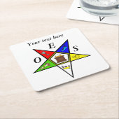 OES東スター姉妹石積み注文 スクエアペーパーコースター (アングル)