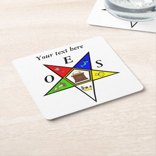 OES東スター姉妹石積み注文 スクエアペーパーコースター (アングル)