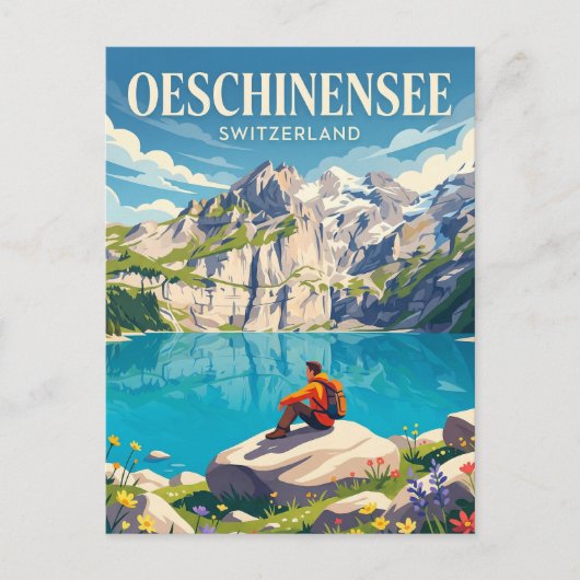 Oeschinen Lake Switzerland ポストカード (正面)