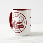 OET Mug、50年ロゴMaroon、ホワイト マグカップ (正面左)