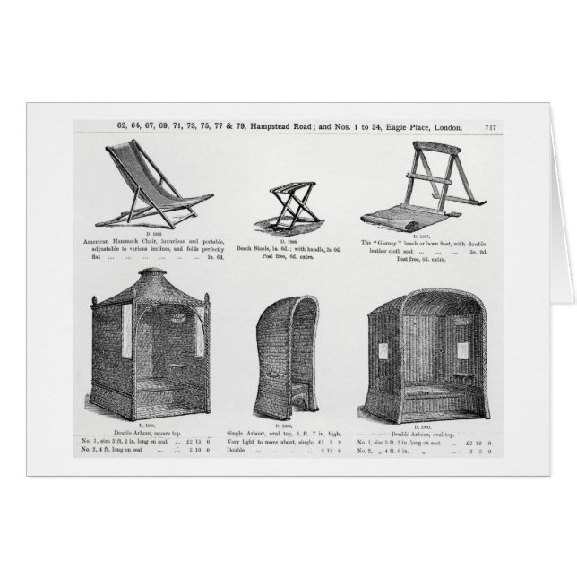 Oetzmann及びCo.のcataloguからの座席そしてアーバー (正面横)