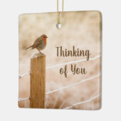 Of 考える You Bird on a Fence Postオーナメント セラミックオーナメント (左)