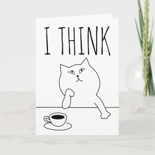 OF 考える YOU COFFEE CATグリーティングカード シーズンカード (正面)