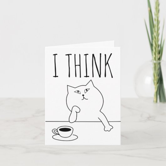 OF 考える YOU COFFEE CATグリーティングカード シーズンカード (正面)